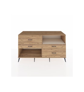 Kronos Konsol Tek Raflı 4 Çekmeceli  176x59x99 Çam-Aytaşı/Çam
