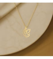 Kişiye Özel 925 Ayar Gümüş Minimalist Melek Figürlü Kolye (Gold)