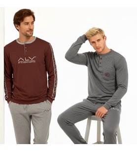 Erkek Pamuklu 2 Adet 2'li Pijama Takımı BB2230