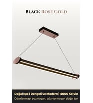 Mira Rose Gold Lineer LED Sarkıt Avize – Kumandalı Dim Edilebilir – Aşağı Işık