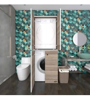 Kenzlife çamaşır-kurutma makinesi dolabı kapaklı jelena crd 180*70*60 banyo çift katlı arkalıksız (Karışık)