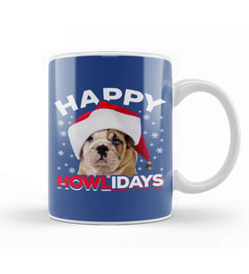Happy Howlidays Christmas Dog Kupa Bardak Porselen