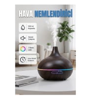 550ML Ultrasonik Hava Nemlendirici Uçucu Yağ Difüzörü 7 Renk LED Işıklı Zaman Ayarlı Buhar Makinesi
