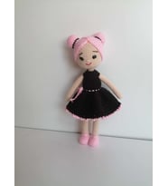 Siyah Küpe Çiçeği Amigurumi Organik Oyuncak