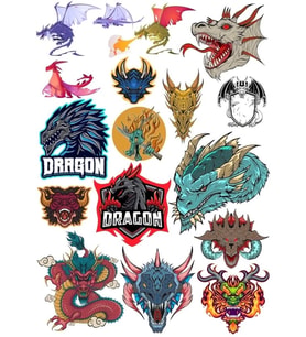 Ejderha Sticker Set 5 20 Parça Telefon, Tablet, Defter, Laptop Sticker