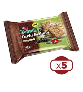 Eti Burcak Tuzlu Zeytinli Biskuvi 3x91 g x 5 Adet