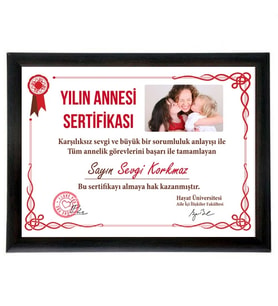 Kişiye Özel Yılın En İyi Annesi Sertifikası Anneye Hediye