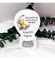 30 Adet Yeni Doğan Bebek  Buzdolabı Magnet Yıldızda Uyuyan Ayıcık-