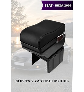 İbiza 2009 kol dayama Lüks Siyah geniş model Yastıklı Deri