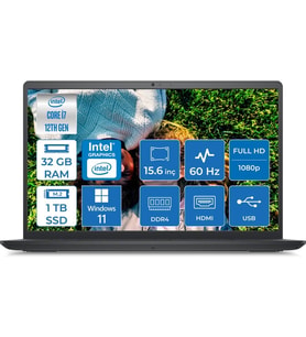 Dell Inspiron 3520 Intel Core i7 1255U 32GB 1TB SSD Windows 11 Pro 15.6" FHD Taşınabilir Bilgisayar I35201013U015