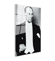 Tamperli Gerçek Cam Tablo Atatürk Frak Giyim Atatürk Tablosu Duvar Dekoru