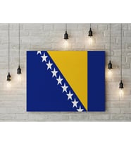 Bosna Hersek Bayrağı Kanvas Tablo 40x55cm Dekoratif Tablo