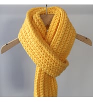 El Örgüsü Yünlü Unisex Sarı Atkı
