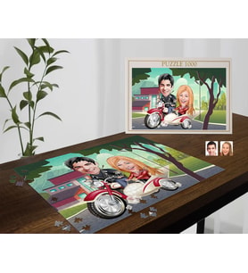 BK Gift Kişiye Özel Sevgililer Karikatürlü 1000 Parça Profesyonel Puzzle-9