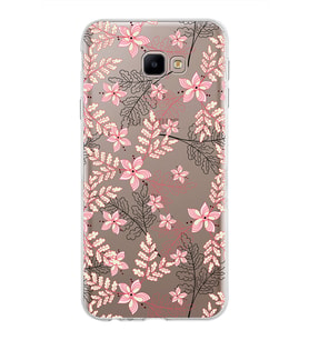 Samsung Galaxy J4 Core Kapak Floral Kırmızı Tasarımlı Şeffaf Silikon Kılıf