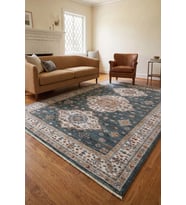 Hoom Rugs Otantik 2607 Yeşil Vintage Desenli Salon Halısı