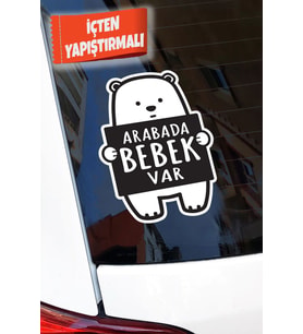 Arabada Bebek Var Ayıcık Oto Sticker 11*16 Cm