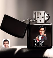 BK Gift Kişiye Özel Godfather Baba Karikatürlü Renkli Baskılı Benzinli Siyah Metal Çakmak-8