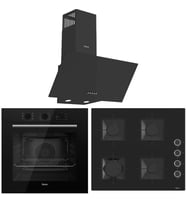 Ferre FlowArt QBL62CS - SS205 - D086 SA 7 Prog. Mekanik Turbo Ankastre Set - Siyah