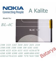 Nokia BL-4C Batarya 1508 1325 1265 2650 2652 2651 2310 3500 6300 5100 6101 6103 6108 6125