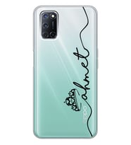 Oppo Taçlı İsim Tasarımlı Şeffaf Telefon Kılıfı