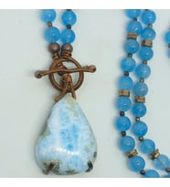 1726 Larimar el yapımı kolye