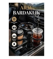 Ayarlanabilir Çift Bölmeli Araç Bardaklık Aparatı – Tepsili Çok Amaçlı Tasarım