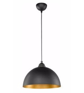 Retro Siyah Içi Sarı Metal Sarkıt Avize 30 Cm