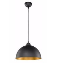 Retro Siyah Içi Sarı Metal Sarkıt Avize 30 Cm