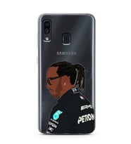 Samsung Galaxy A20/A30 Uyumlu Lewis Hamilton Desenli Şeffaf Telefon Kılıfı