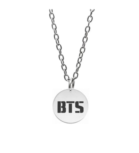 Bts Müzik Grubu Kolye Kadın Erkek Gümüş Kaplama Düz Zincir 60cm