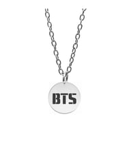 Bts Müzik Grubu Kolye Kadın Erkek Gümüş Kaplama Düz Zincir 60cm