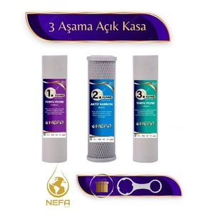 Nefa Açık Kasa Su Arıtma ve İhlas Aura Cebilion -Compact Model- Uyumlu 3'LÜ Filtre Seti