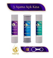 Nefa Açık Kasa Su Arıtma ve İhlas Aura Cebilion -Compact Model- Uyumlu 3'LÜ Filtre Seti