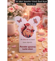 10 Adet Anne&Bebek Kelebek Şekilli Tebrik Kartı - Anneler Günü Hediyesi - Küpe & Anahtarlık Kartı (Sarı)