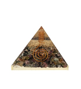 Renkli Turmalin Doğal Taş Organit Piramit - 6cm (Karışık)