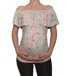LuvmaBelly  Maternity 2514 Kayık Yaka Hamile Bluzu (Çok Renkli)