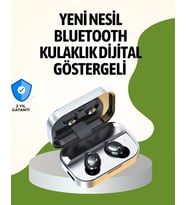 Gerçek Kablosuz Kulaklık – Bluetooth 5.0, Şarj Kutulu, Parmak İzi Kontrollü