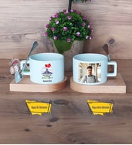 Askere Hediye Kupa Bardak Ahşap Altlıklı Kısa Fotoğraflı