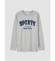 LCW Kids Gri Uzun Kollu Erkek Çocuk Pijama Üst