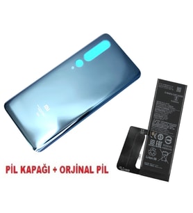 Tkgz Xiaomi Mİ 10 Arka Kapak Batarya Pil Kapağı 5G + PİL (CAM) LACİVERT