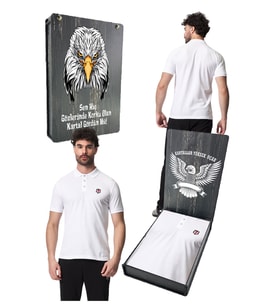 BEŞİKTAŞ ORJİNAL LİSANSLI BEYAZ POLO T-SHİRT UV KUTU HEDİYELİ