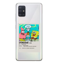 Samsung Galaxy A71 Uyumlu Sunger Bob Minimalist Poster Desenli Şeffaf Telefon Kılıfı