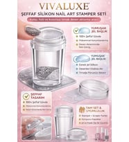 Lexroo Şeffaf Silikon Nail Art Stamper Seti, Jelly Nail Stamp, Scraper Kit