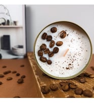 El Yapımı Kahve Kokulu Soya Mumu - Aromaterapi Ahşap Fitilli Mum (Gümüş)