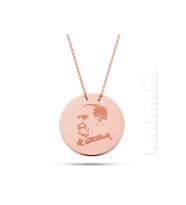 Bella Gloria Rose Altın Atatürk İmza Plaka Kolye (PP78107)