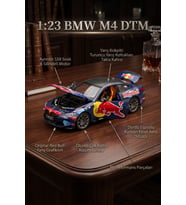 1:23 BMW M4 Red Bull Racing Metal Model Araba Diecast Açılabilir Kapı Lisanslı