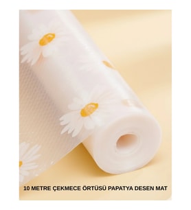 Mey İthalat® 10 Metre Papatya Desenli Kaymaz Dolap ve Çekmece İçi Mat