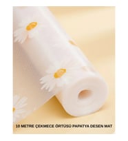 Mey İthalat® 10 Metre Papatya Desenli Kaymaz Dolap ve Çekmece İçi Mat