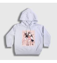 Presmono Unisex Çocuk Beyaz Poster K-Pop Red Velvet Kapüşonlu Sweatshirt 276948tt